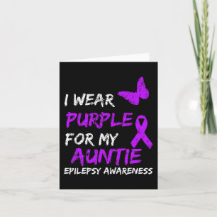 Epilepsy I Wear Purple For My Auntie Ribbon 1 Card