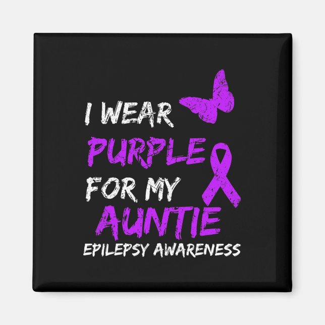 Epilepsy I Wear Purple For My Auntie Ribbon 1 Magnet (Front)
