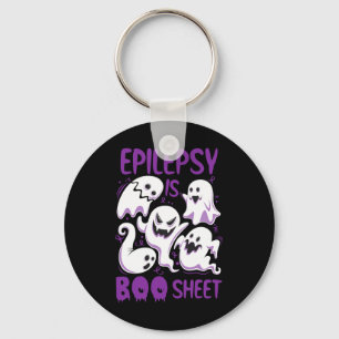 Epilepsy is Boo Sheet Purple Boos Funny Halloween  Key Ring