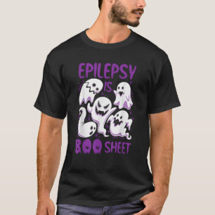 Epilepsy is Boo Sheet Purple Boos Funny Halloween  T-Shirt