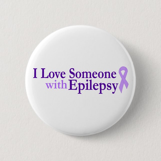 epilepsy love 6 cm round badge (Front)