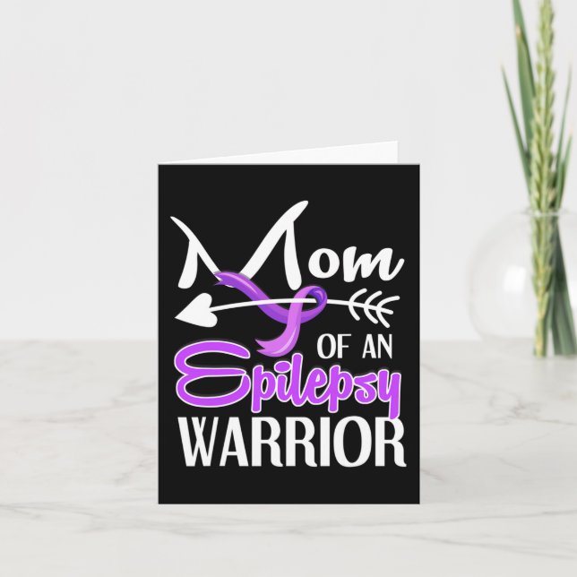 Epilepsy Mum  Purple Ribbon Awareness  Mother 2 Card (Front)