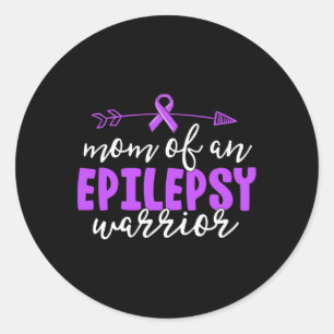 Epilepsy Mum Purple Ribbon Awareness Mother Classic Round Sticker