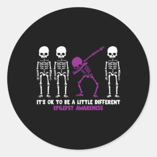 Epilepsy mum warrior awareness purple halloween Gi Classic Round Sticker