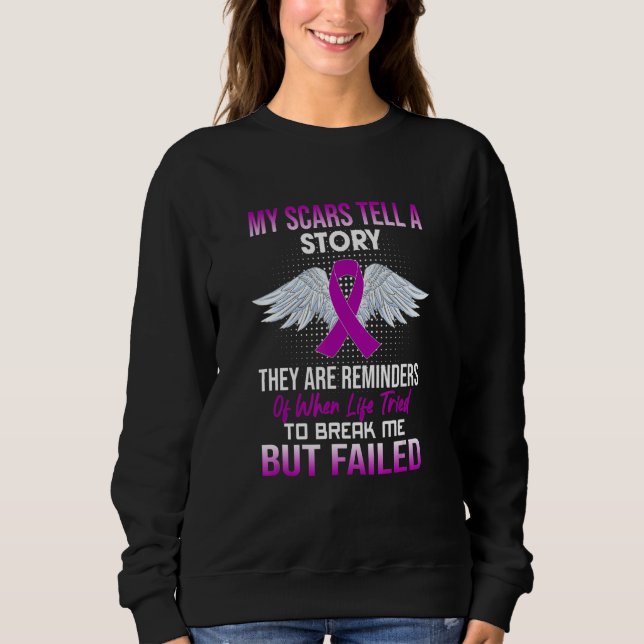 Epilepsy My Scars Tell A Story Epilepsy Awareness Sweatshirt (Front)
