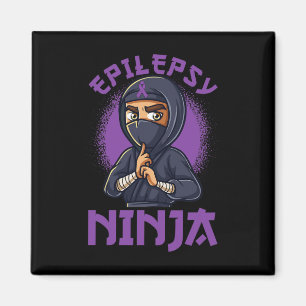 Epilepsy Ninja Purple Ribbon Epileptic Awareness W Magnet