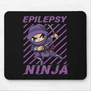 Epilepsy Ninja Purple Ribbon Seizures Awareness Co Mouse Pad