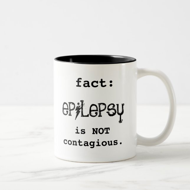 epilepsy NOT contagious Two-Tone Coffee Mug (Right)