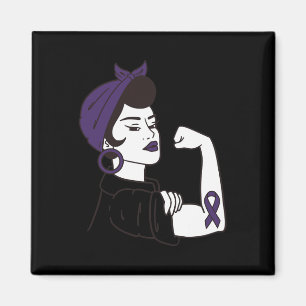 Epilepsy Not For The Weak Awareness Purple Ribbon Magnet