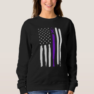 Epilepsy Purple Awareness Ribbon 4th Of July Ameri Sweatshirt