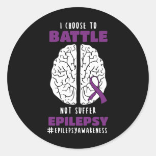 Epilepsy Purple Epileptic Brain Day Epilepsia Classic Round Sticker