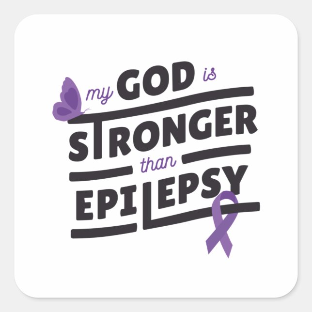 Epilepsy quote square sticker (Front)