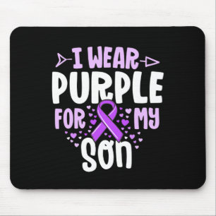 Epilepsy Ribbon I Wear Purple For My Son Gift Awar Mouse Pad