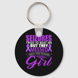Epilepsy Seizure Neurological Disorder Purple Ribb Key Ring