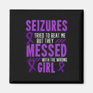 Epilepsy Seizure Neurological Disorder Purple Ribb Magnet
