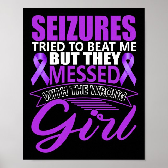 Epilepsy Seizure Neurological Disorder Purple Ribb Poster (Front)
