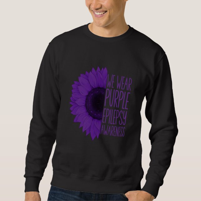 epilepsy sunflower we wear purple for epilepsy Awa Sweatshirt (Front)