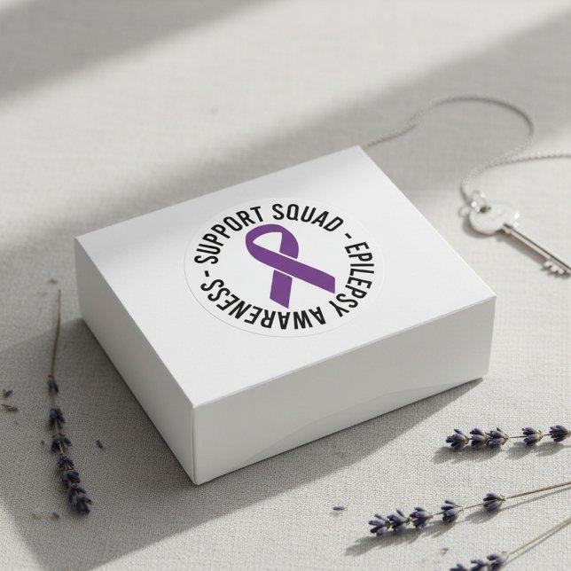 Epilepsy Support Squad Awareness Gift Classic Round Sticker (Creator Uploaded)