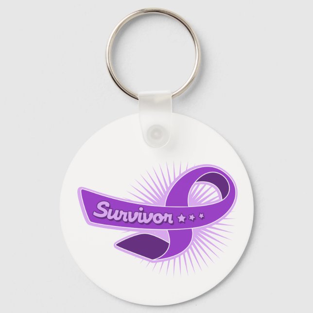 Epilepsy Survivor Ribbon Key Ring (Front)