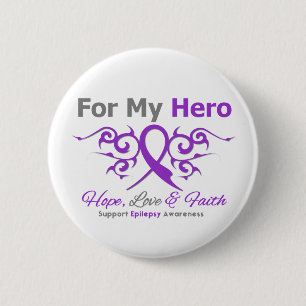 Epilepsy Tribal Ribbon Hero 6 Cm Round Badge