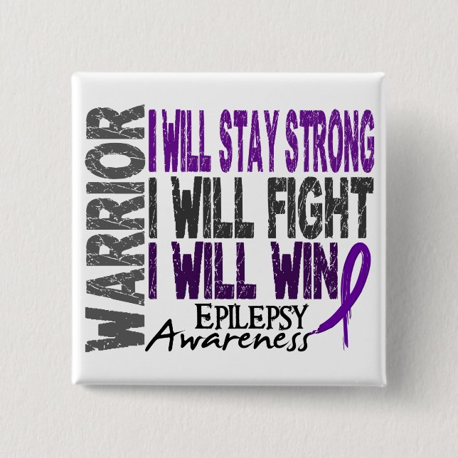 Epilepsy Warrior 15 Cm Square Badge (Front)