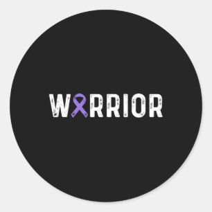Epilepsy Warrior Awareness Purple Ribbon Men and W Classic Round Sticker