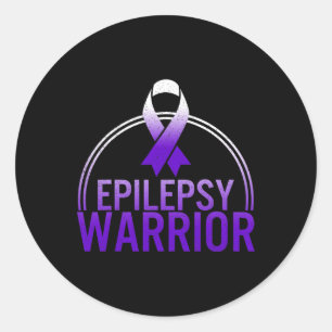 Epilepsy Warrior Awareness Seizure Support Purple Classic Round Sticker