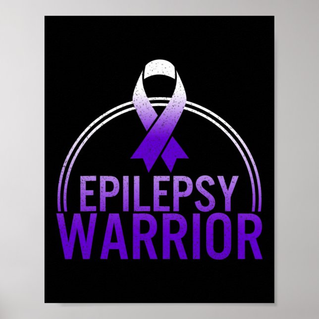 Epilepsy Warrior Awareness Seizure Support Purple  Poster (Front)
