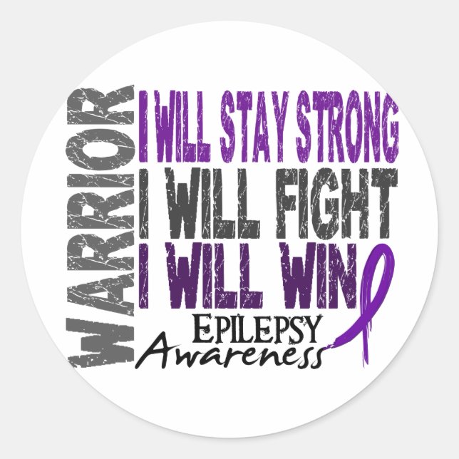 Epilepsy Warrior Classic Round Sticker (Front)