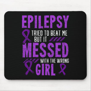 Epilepsy Warrior Day Epileptic Girl Purple Survivo Mouse Pad