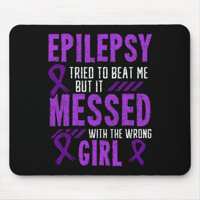 Epilepsy Warrior Day Epileptic Girl Purple Survivo Mouse Pad (Front)