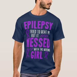 Epilepsy Warrior Day Epileptic Girl Purple Survivo T-Shirt