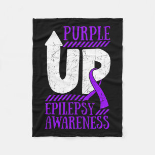 Epilepsy Warrior Day Epileptic Ribbon Epilepsia Pu Fleece Blanket