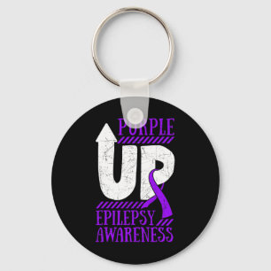 Epilepsy Warrior Day Epileptic Ribbon Epilepsia Pu Key Ring