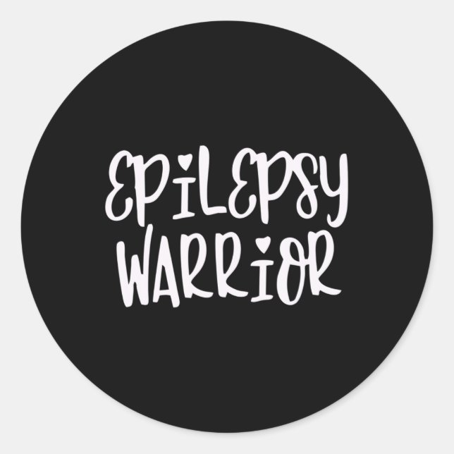 Epilepsy Warrior  Epilepsy Awareness  Classic Round Sticker (Front)