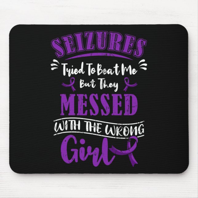 Epilepsy Warrior Epileptic Girl Seizure Disorder A Mouse Pad (Front)