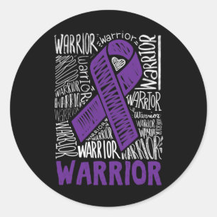 Epilepsy Warrior Family Support Gift Purple Ribbon Classic Round Sticker
