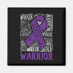 Epilepsy Warrior Family Support Gift Purple Ribbon Magnet