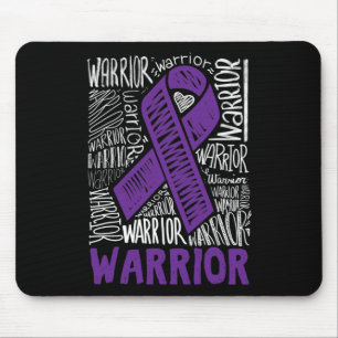 Epilepsy Warrior Family Support Gift Purple Ribbon Mouse Pad