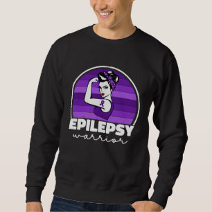 Epilepsy Warrior For Women Mom Purple Epilepsy Awa Sweatshirt