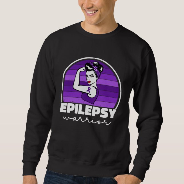 Epilepsy Warrior For Women Mom Purple Epilepsy Awa Sweatshirt (Front)