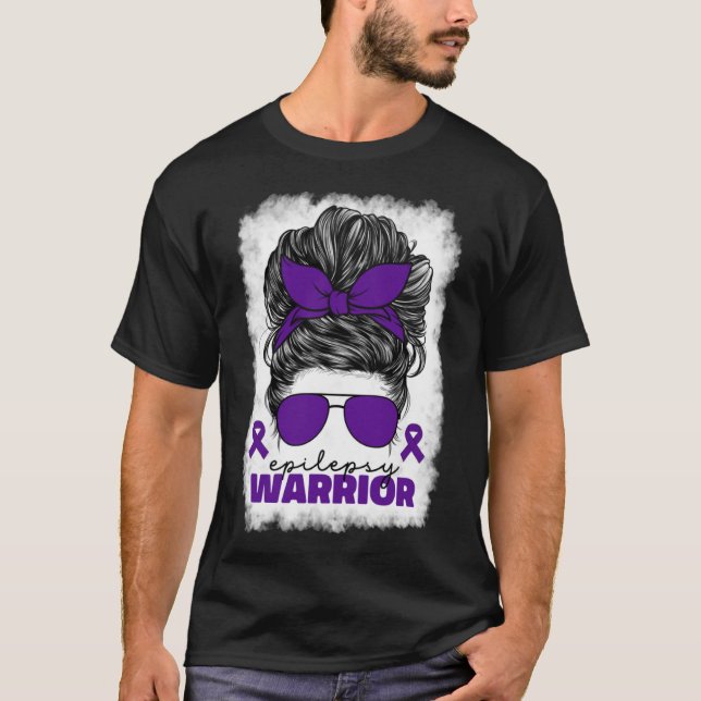 Epilepsy Warrior For Women Mum Purple Epilepsy Awa T-Shirt (Front)