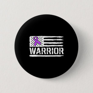 Epilepsy Warrior Gift Purple American Flag Awarene 6 Cm Round Badge