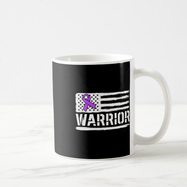 Epilepsy Warrior Gift Purple American Flag Awarene Coffee Mug (Right)