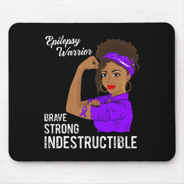 Epilepsy Warrior Indestructible Survivor Awareness Mouse Pad (Front)
