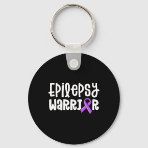 Epilepsy Warrior  Kids Purple Ribbon Awareness Wom Key Ring