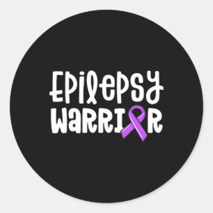 Epilepsy Warrior Kids Purple Ribbon Awareness Wome Classic Round Sticker
