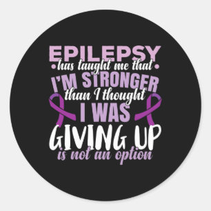 Epilepsy Warrior Purple Ribbon Epilepsy Awareness  Classic Round Sticker