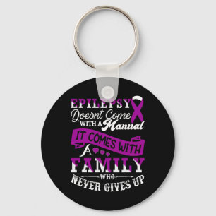 Epilepsy Warrior Purple Ribbon Epilepsy Awareness  Key Ring