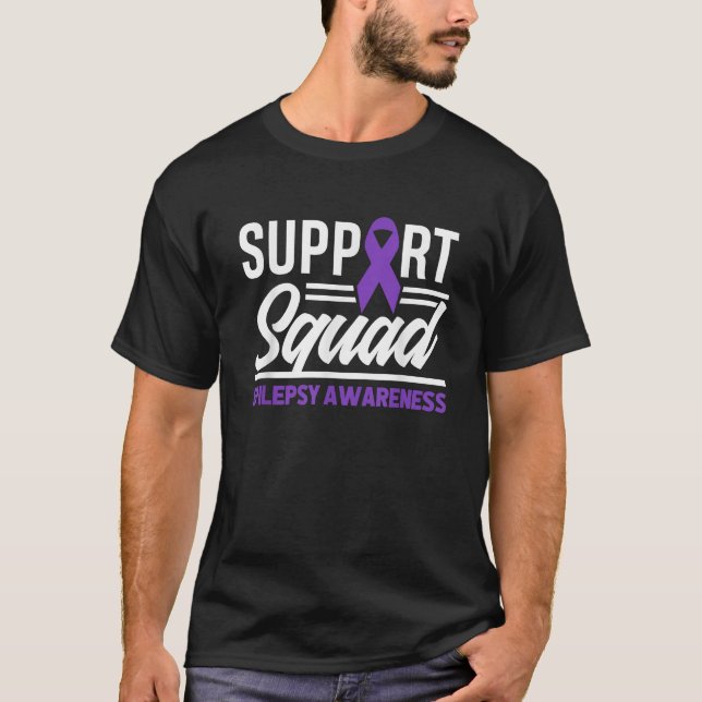 Epilepsy Warrior Support Squad Support Epilepsy T-Shirt (Front)